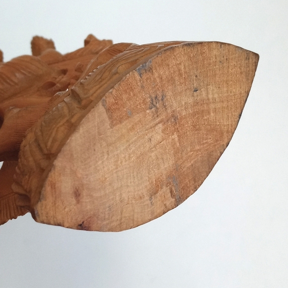 Vintage Antique Hand Carved Wooden Ganesh (Sandalwood) 6 1/2” Tall - Picture 5 of 11